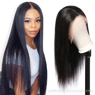 Human Hair Lace Front Wig Remy HD Lace Wigs for Black Women Brazilian Virgin Natural Black  Wholesale Transparent Swiss